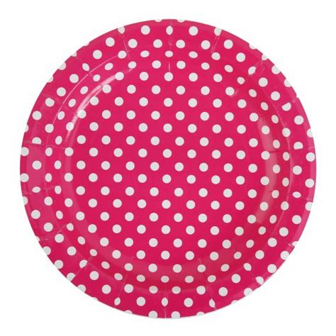 Assiette Carton Pois Fuchsia Cm Assiette Jetable Badaboum