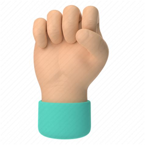 Emoji Emoticon Sticker Gesture Fist Up Asian 3d Illustration