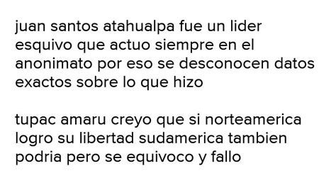 Diferencias La Rebelion De Juan Santos Atahualpa Y Tupac Karari