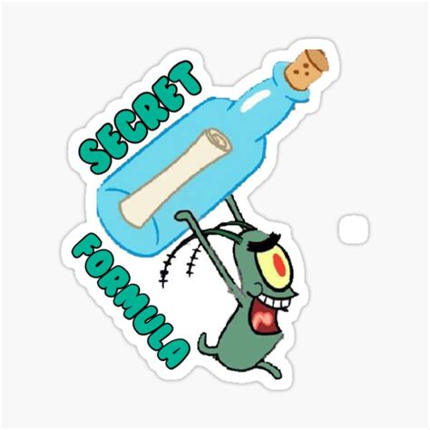 Plankton Secret Formula Sticker For Sale By Yaboi Cooper Redbubble