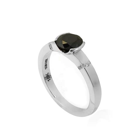 Black Diamond Accented Solitaire Ring, SKU 108152 (0.04Ct TW)