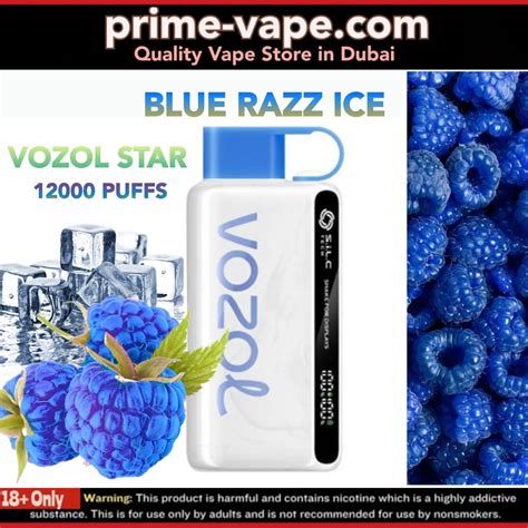 Vozol 12000 Puffs Blue Razz Ice Disposable Vape Star Kit Dubai