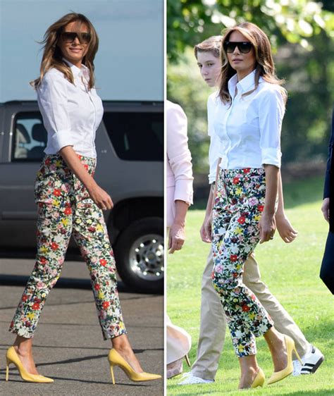 Melania Trump: Melania’s style was daring as she walked with Barron and ...