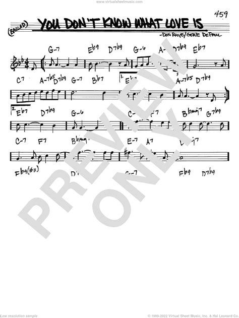 Bruce You Dont Know What Love Is Sheet Music In Bb Pdf