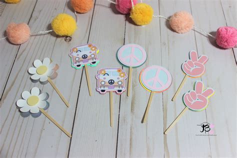 Groovy Cupcake Toppers Groovy Retro Cupcake Toppers Disco Cupcake