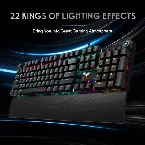 Aula F Gaming Mechanical Keyboard Wrist Rest Multimedia Knob Marco