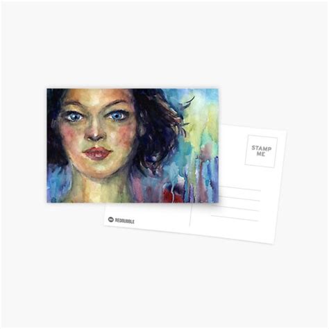 Watercolor Woman Portrait Svetlana Novikova Postcard For Sale By Novikova Art Redbubble