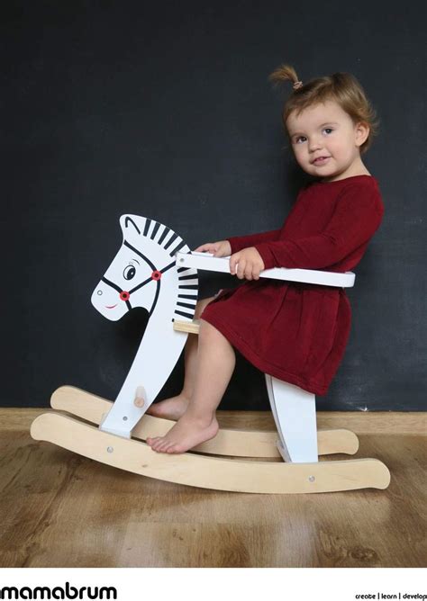 Mamabrum Baby Wooden Rocking Horse With Removable Safety Barriers