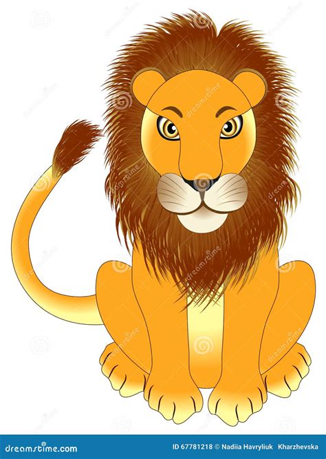 Cartoon Lion Sitting Stock Vector Illustration Of Cute 67781218