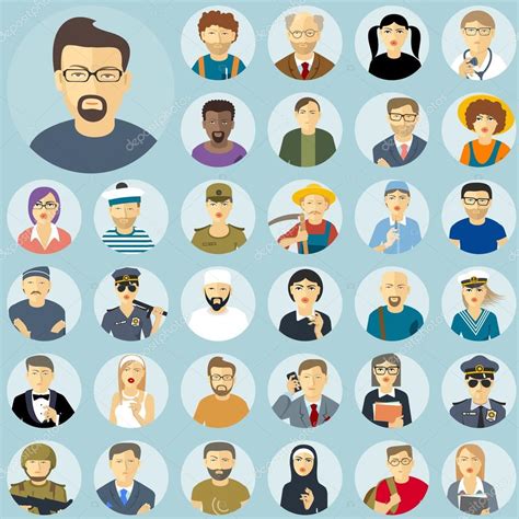 Human characters flat design icon set. — Stock Vector © mustahtar #83563608