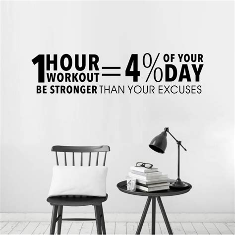 Workout Inspiring Quotes Decor Sticker Gym Vinyl Wall Decal Fitness