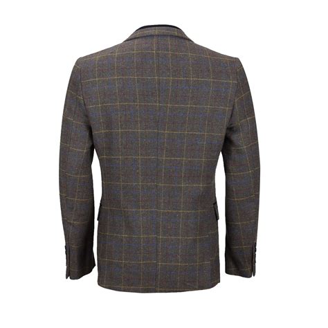 Mens Herringbone Tweed Check Blazer Vintage Tailored Fit Smart Designer Jacket Ebay