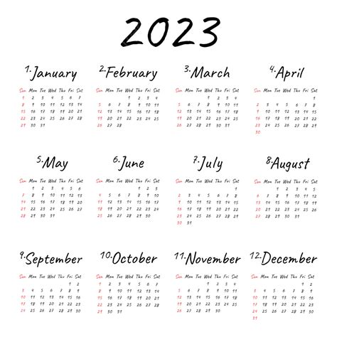 2023 Calendar With Simple And Aesthetic Minimalist Style 2023 Calendar