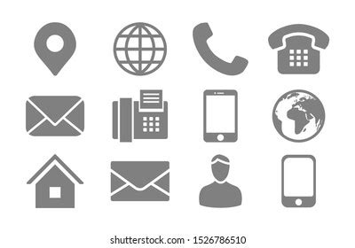 Contact Info Icon Set Location Pin Stock Vector Royalty Free 1526786510