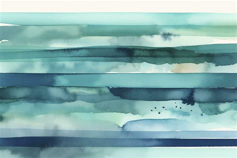 Abstract Liquid Sea Blue Watercolor Background Texture Hand Painted