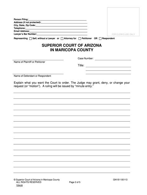 Maricopa County Motion For Early Termination Of Probation Form ...