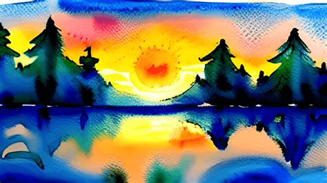 Sunrise Watercolor Graphic · Creative Fabrica