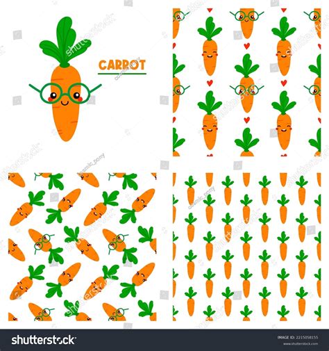 Cute Cartoon Style Carrot Character Set เวกเตอร์สต็อก ปลอดค่าลิขสิทธิ์ 2215058155 Shutterstock