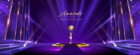 Golden Blue Purple Award Background Jubilee Night Decorative