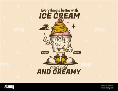 Sweet cold and creamy, everything's better with ice cream. Vintage
