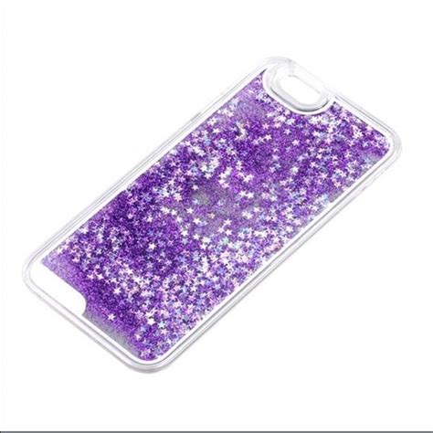 Purple Iphone 6 Waterfall Case With Glitter And Stars