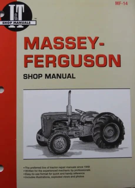 Massey Ferguson Tractors Various Shop Manual Book Mf 14 £3395 Picclick Uk