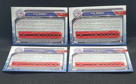 Bowman Chrome Draft Alek Manoah St Rc Rookie Blue Jays Bdc