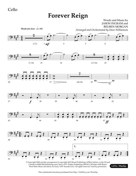 Forever Reign Choral Anthem Satb Cello Sheet Music Pdf Lifeway