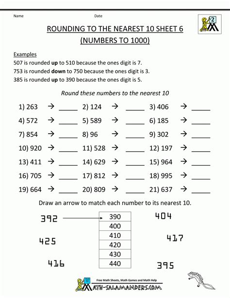 Rounding To The Nearest 10 Worksheet Pdf