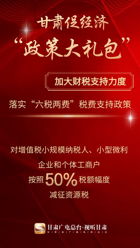 【甘肃省促经济“政策大礼包”】微海报丨一系列财税支持政策，企业必看！张书赵梓亦视听