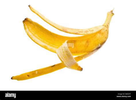 Banana Peel On White Background Stock Photo Alamy