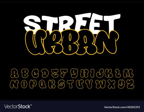 Alphabet streetwear style graffiti cartoon Vector Image