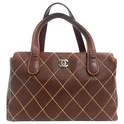 Sac Main Chanel Vintage Cuir Marron Ref Joli Closet