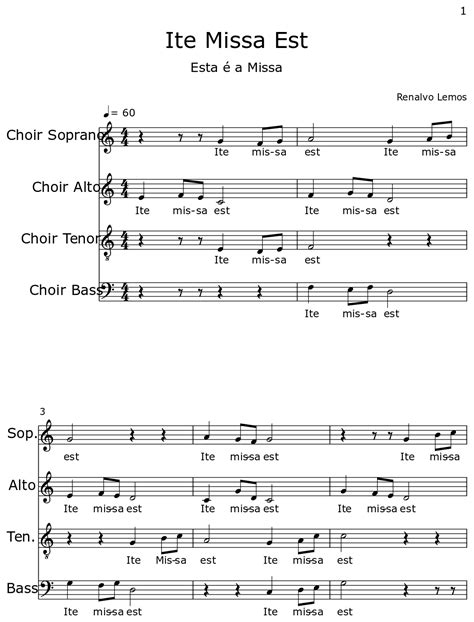 Ite Missa Est Sheet Music For Choir Tenor