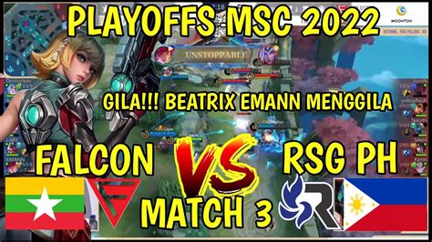 Falcon Vs Rsg Ph Match Msc Playoffs Day Mlbb Southeast Asia Cup