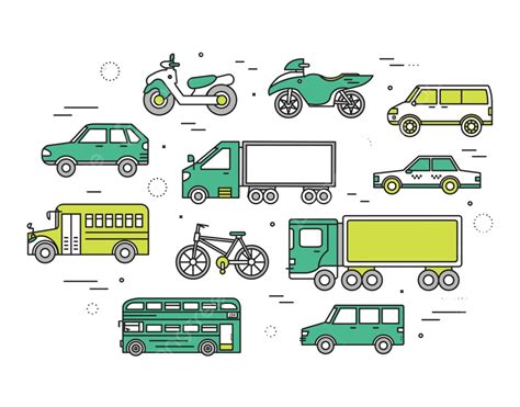 Thin Line Transportation Icons For Web And Mobile Vector Lorry Symbol