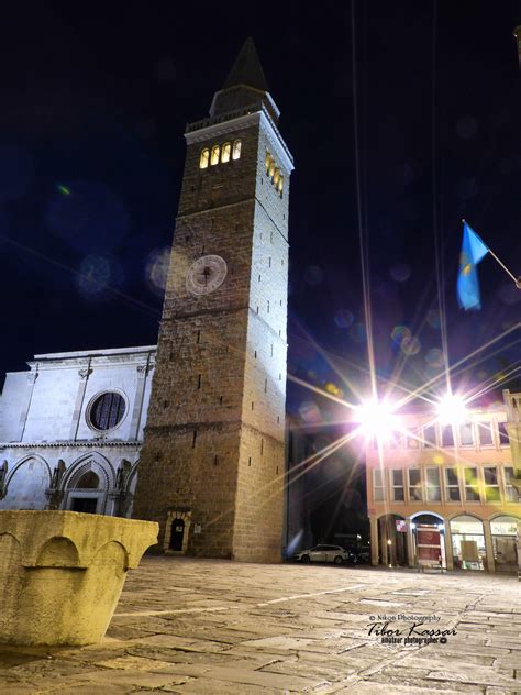 Night In Koper Koper Bell Tower Slovenia Nikon Coolpix B Mm