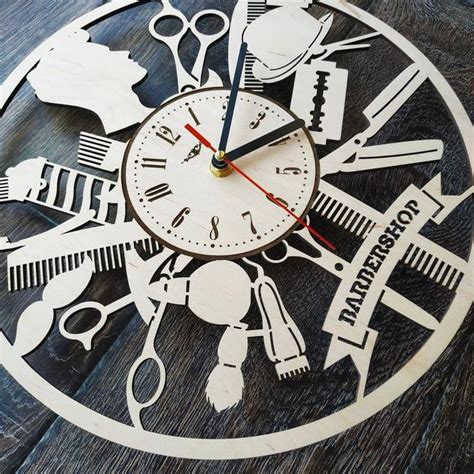 Barber Shop Wall Art Clock Barber Home Kitchen Living Room Etsy