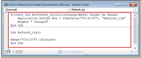 How To Refresh Excel Sheet Automatically Using Vba Methods