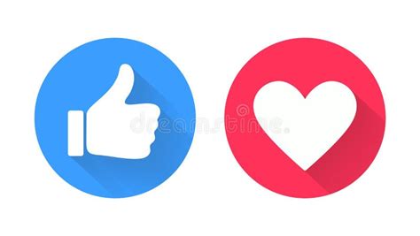 Thumbs Up And Heart Icon On Transparent Background Social Media