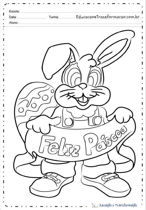 Desenhos Para Páscoa Para Colorir Coelho Educação E Transformação