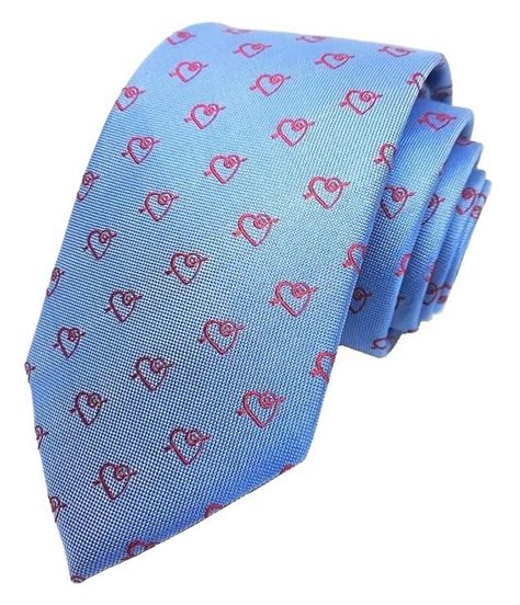 C Corbata Azul Celeste Con Dibujos De Corazones Con Flecha San