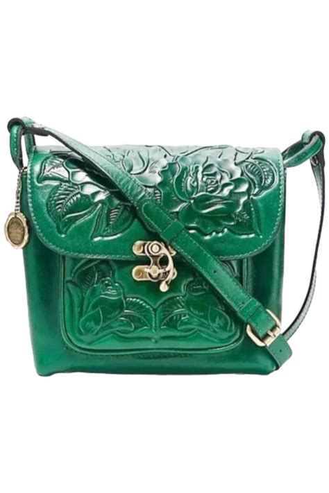 Patricia Nash Leather Leandra Flap Crossbody Soft Green Jender