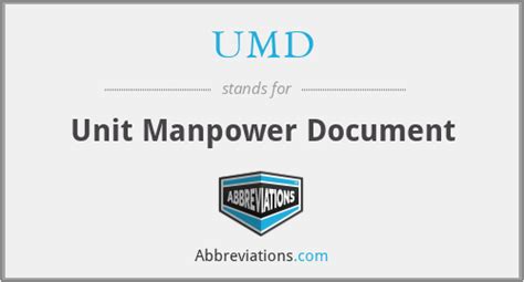 Umd Unit Manpower Document