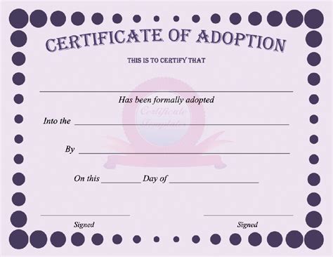 Free Printable Fake Adoption Certificates - PRINTABLE TEMPLATES