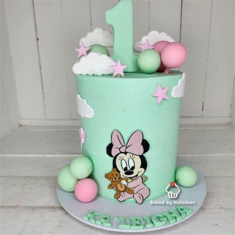minnie mouse baby birthday cake baked  nataleen