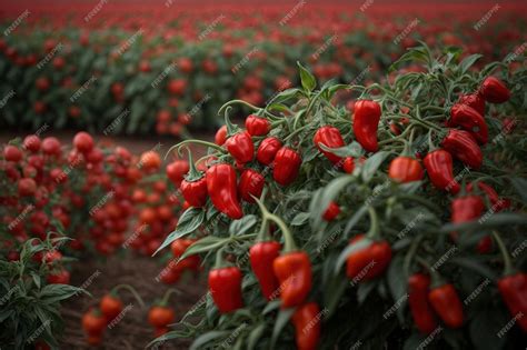 Premium Photo | Red Chili Pepper Plantation Harvest Agriculture ...