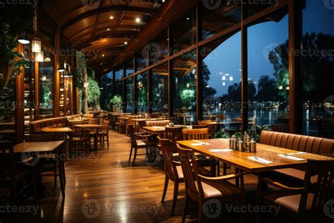 inside restaurant situation night view AI Generated 33658013 Stock ...