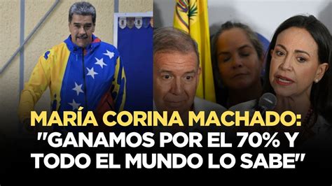 Contundente Mar A Corina Machado No Reconoce Elecci N De Maduro Y