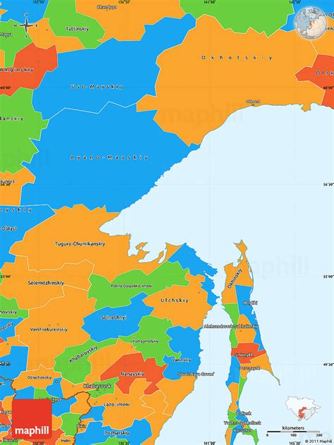 political simple map khabarovsk krai